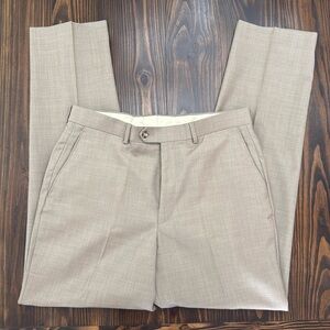 Jos A Bank Tan Dress Pants Tailored Fit Traveler’s Collection 34 R Men’s
